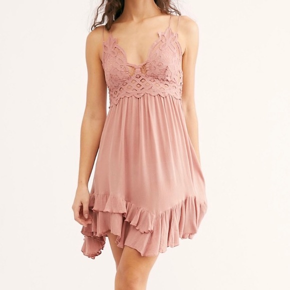 Free People Dresses & Skirts - Free People One Adella Slip Dress Dusty Rose Large